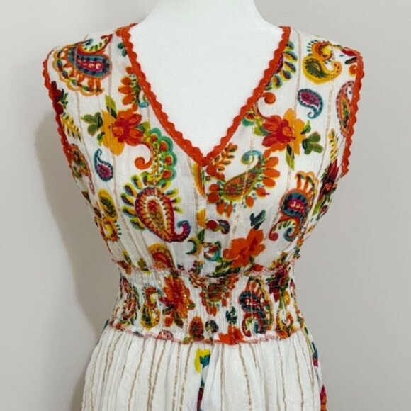 Me 2 Magic Anthropologie Tropical Floral Sleeveless Maxi Dress Size M - Picture 2 of 7